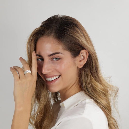 912 Sterling Silver Spinner Ring 9K Solid Gold I Am My Beloved and My Beloved Is Mine, Song of Solomon Ring, Priestly Blessing/Birkat Kohanim, Verse Rings for Men